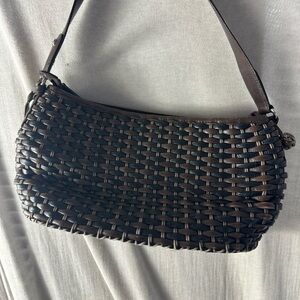 Brighton Dark Brown Woven Shoulder Bag